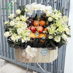 Giỏ Hoa Quả Kính Dâng sang trọng - NI37