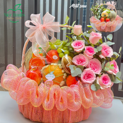 Giỏ hoa trái cây Hồng Phúc - NI253