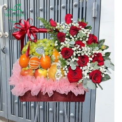 Giỏ quà hoa quả đỏ sang trọng - NI17