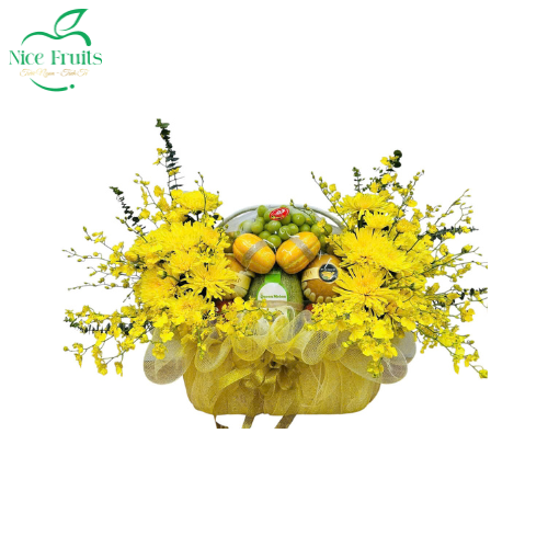 Giỏ Hoa Trái Cây Nắng Vàng Tài Lộc - NI74