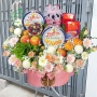 Giỏ quà cưới hỏi Bánh kẹo & Trái cây kết hoa